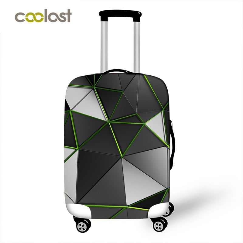 Geometric Travel Bag Cover Dust-proof Suitcase Protective Cover Pink Trolly Luggage Case Protector Portable Travel Accessories