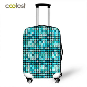 Geometric Travel Bag Cover Dust-proof Suitcase Protective Cover Pink Trolly Luggage Case Protector Portable Travel Accessories