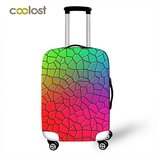 Geometric Travel Bag Cover Dust-proof Suitcase Protective Cover Pink Trolly Luggage Case Protector Portable Travel Accessories